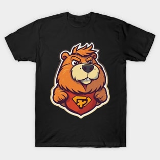 Super hero capybara cartoon illustration T-Shirt